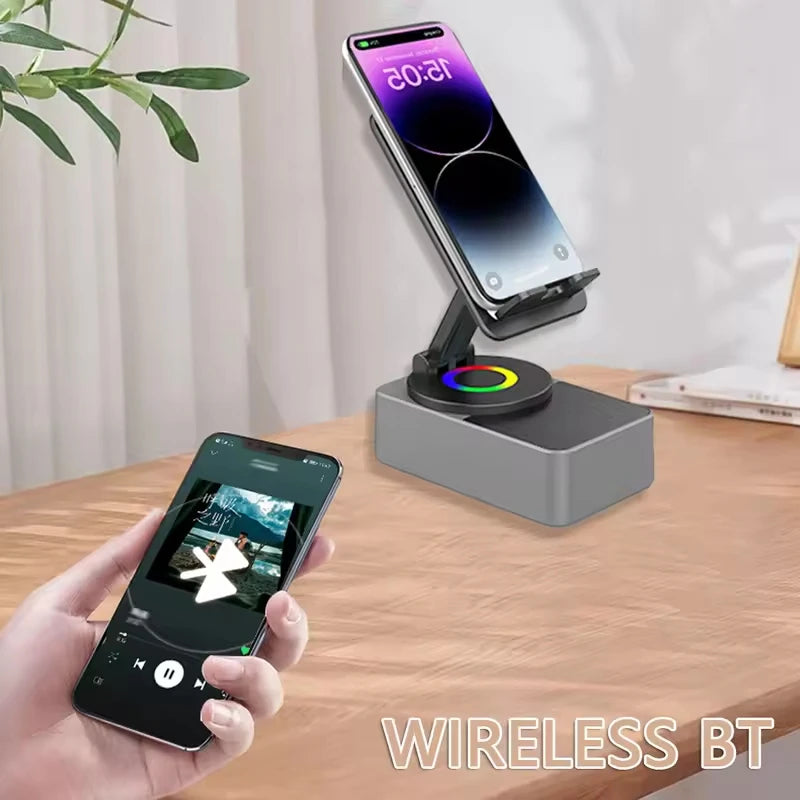 3-in-1 Foldable Bluetooth Speaker – With Stand & Power Bank