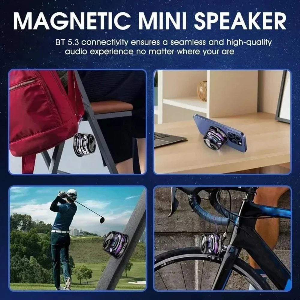 G200 Magnetic Bluetooth 5.3 Speaker – Portable Mini Soundbar with LED Light & Stereo Sound