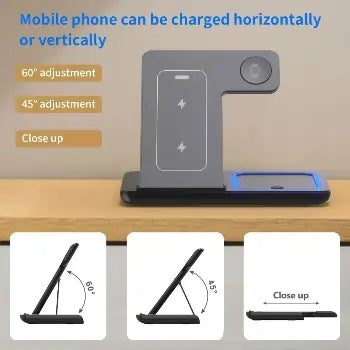 3-in-1 Foldable Wireless Charger – 30W Fast Dock