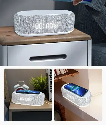 Wireless Charger with LED Clock, Lamp & Thermometer