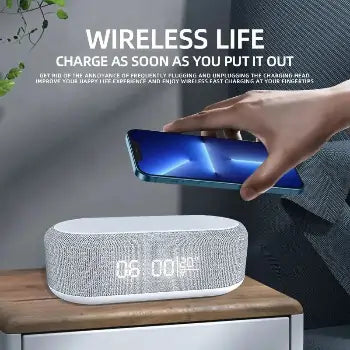 Wireless Charger with LED Clock, Lamp & Thermometer