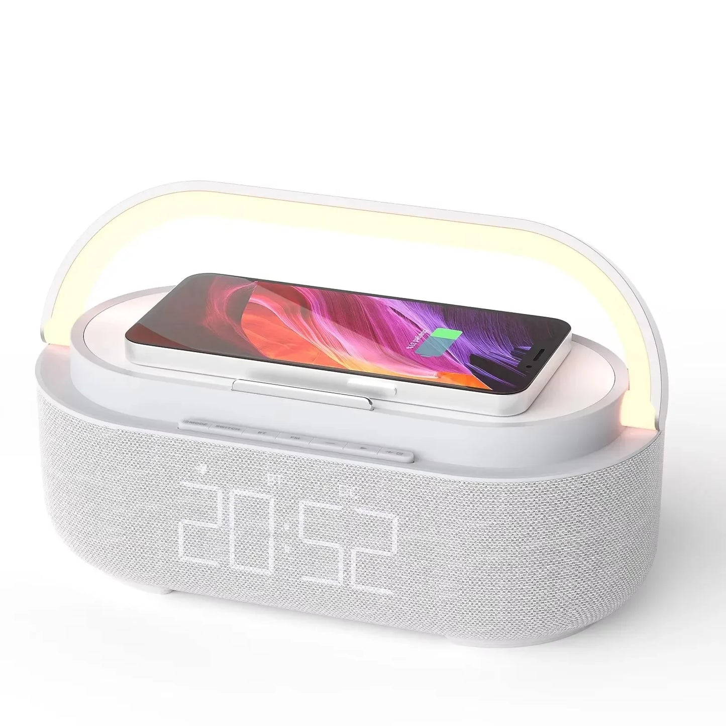 S305 Clock Speaker – FM Radio, Night Light & Wireless Charging