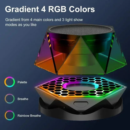 Mini Magnetic Bluetooth Speaker – RGB Light & Phone Stand